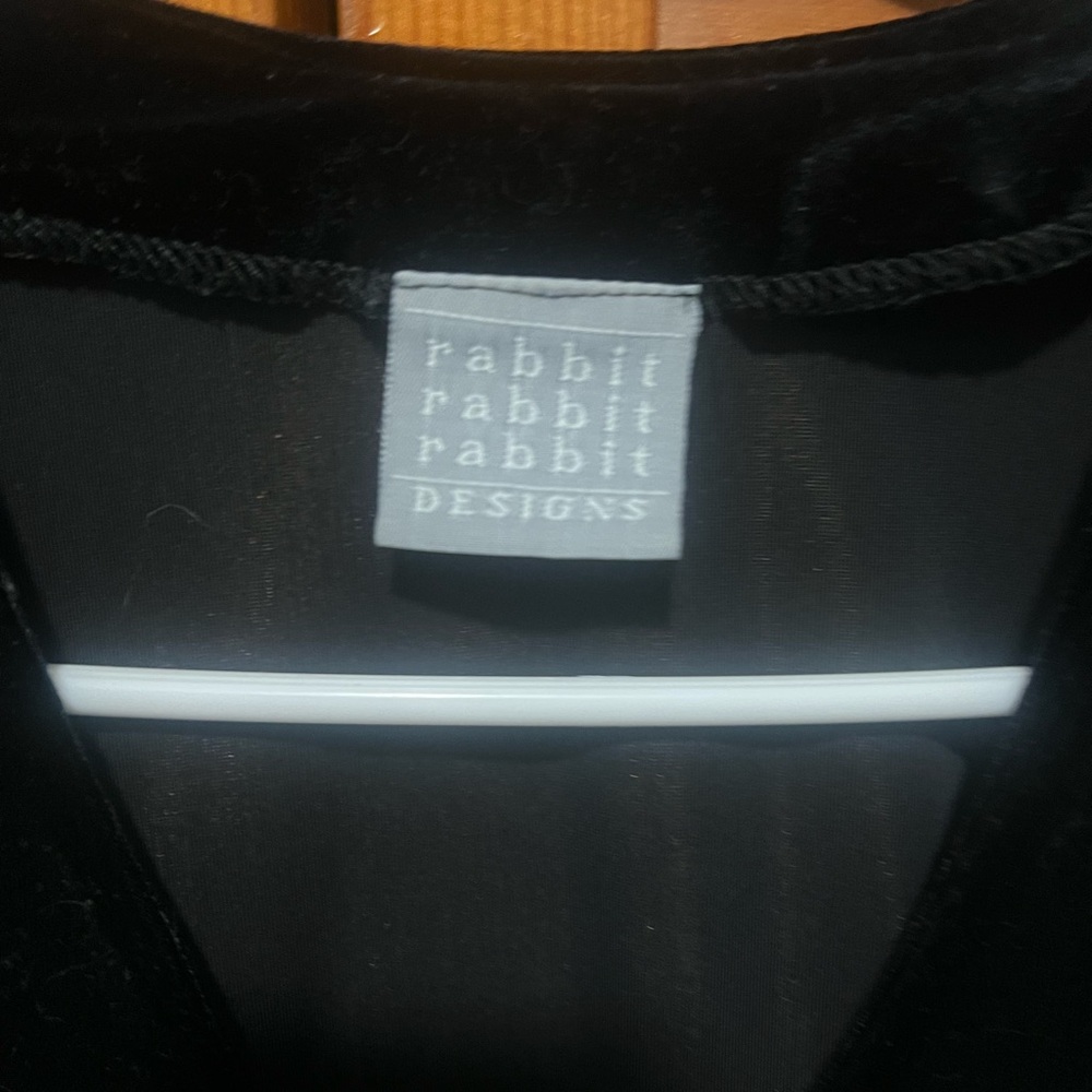 Rabbit Rabbit Rabbit Designs Velvet Black Button Up Blouse - Picture 3 of 4